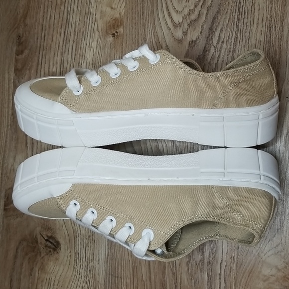 Mad Love Womens Fran Tan White Lace Up Wedge Sneakers Size 8 - Picture 5 of 11